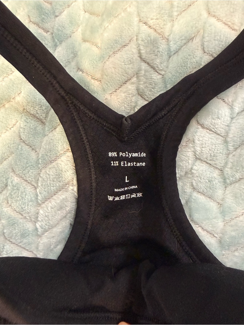 Black Ribbed Racerback Crop Tank - Picture 2 of 2